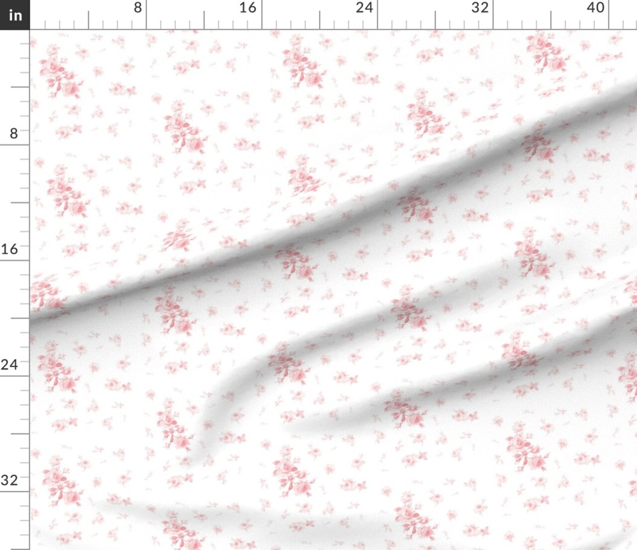 Roses Pink Shabby Chic And White Watercolor Flowers Granny Floral Botanical Medium Scale Custom Printed Fabric by Spoonflower Various Fabrics by the Yard or Fat Quarter